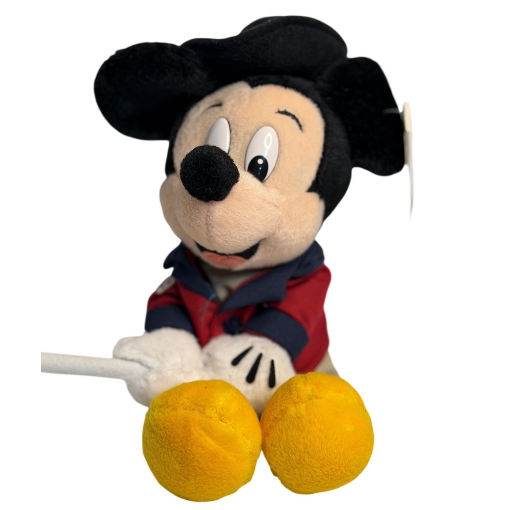 VTG Walt Disney World Mickey Mouse Plush Red White Blue Patriotic Flag Small 9"